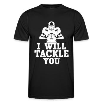 Lineman Joueur de football Offensive Défense - T-shirt sport Homme - noir - Devant - AI Model Male 178 dark (178cm)