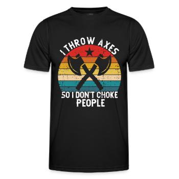 Axe Throw Axe Throwing Game - Men's Functional T-Shirt - black - Front - AI Model Male 178 dark (178cm)