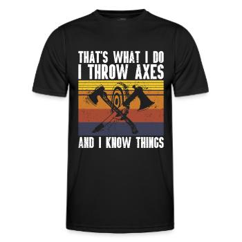 Axe Throw Axe Throwing Game - Men's Functional T-Shirt - black - Front - AI Model Male 178 dark (178cm)
