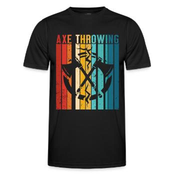 Axe Throw Axe Throwing Game - Men's Functional T-Shirt - black - Front - AI Model Male 178 dark (178cm)