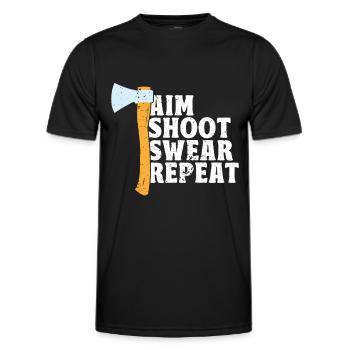 Axe Throw Axe Throwing Game - Men's Functional T-Shirt - black - Front - AI Model Male 178 dark (178cm)
