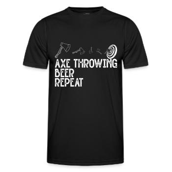 Axe Throw Axe Throwing Game - Men's Functional T-Shirt - black - Front - AI Model Male 178 dark (178cm)