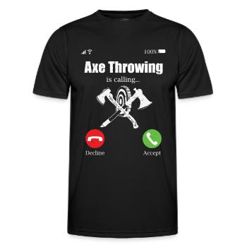 Axe Throw Axe Throwing Game - Men's Functional T-Shirt - black - Front - AI Model Male 178 dark (178cm)