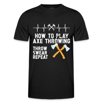 Axe Throw Axe Throwing Game - Men's Functional T-Shirt - black - Front - AI Model Male 178 dark (178cm)