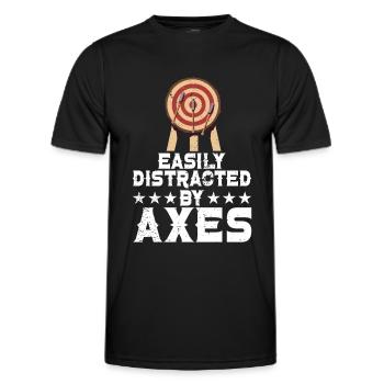 Axe Throw Axe Throwing Game - Men's Functional T-Shirt - black - Front - AI Model Male 178 dark (178cm)