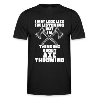 Axe Throw Axe Throwing Game - Men's Functional T-Shirt - black - Front - AI Model Male 178 dark (178cm)