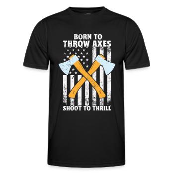 Axe Throw Axe Throwing Game - Men's Functional T-Shirt - black - Front - AI Model Male 178 dark (178cm)
