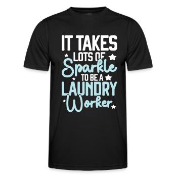 Wash workers - Men's Functional T-Shirt - black - Front - AI Model Male 178 dark (178cm)