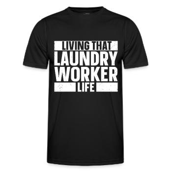 Wascharbeiter - Männer Funktions-T-Shirt - Schwarz - Vorne - AI Model Male 178 dark (178cm)