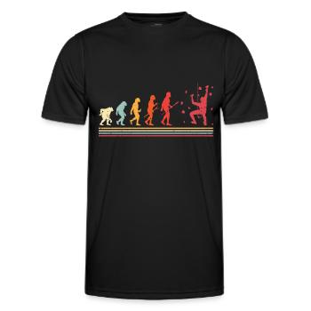Wall climbing Bouldering rock face - Men's Functional T-Shirt - black - Front - AI Model Male 178 dark (178cm)