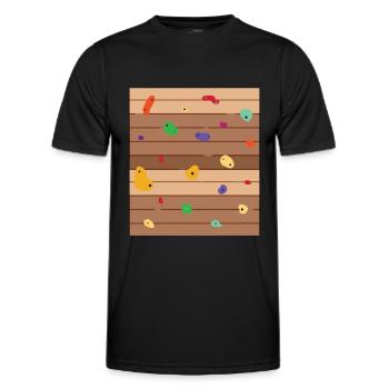 Wall Climbing Bouldering Rock Face - Men's Functional T-Shirt - black - Front - AI Model Male 178 dark (178cm)