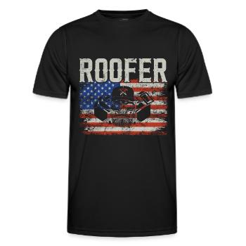 Roofer -Roof house repairs - Men's Functional T-Shirt - black - Front - AI Model Male 178 dark (178cm)