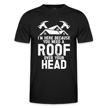 Dachdecker -Dachhäuser Reparaturen - Männer Funktions-T-Shirt - Schwarz - Vorne - AI Model Male 178 dark (178cm)