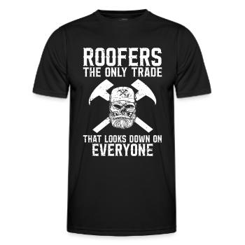 Dachdecker -Dachhäuser Reparaturen - Männer Funktions-T-Shirt - Schwarz - Vorne - AI Model Male 178 dark (178cm)