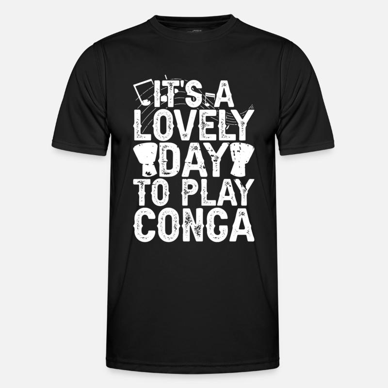 Conga Drum Musician Drumline - Men's Functional T-Shirt - black
