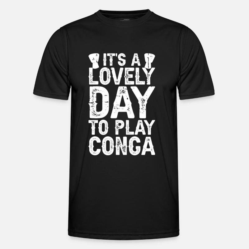 Conga Drum Musician Drumline - Men's Functional T-Shirt - black