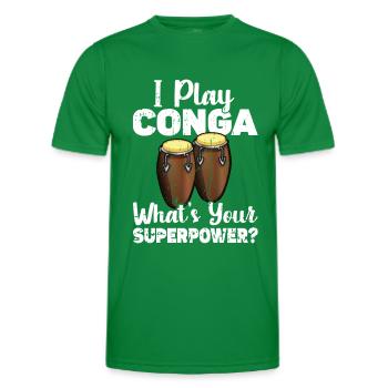 Conga Drum Musician Drumline - Männer Funktions-T-Shirt - Kelly Green - Vorne - AI Model Male 178 dark (178cm)