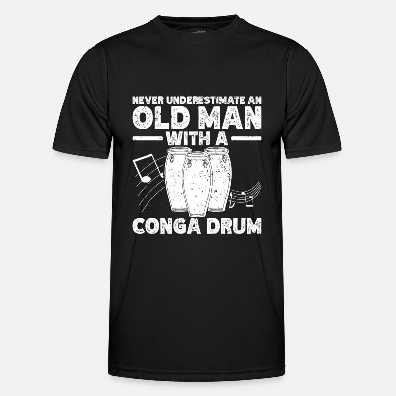 Conga Drum Musician Drumline - Men's Functional T-Shirt - black