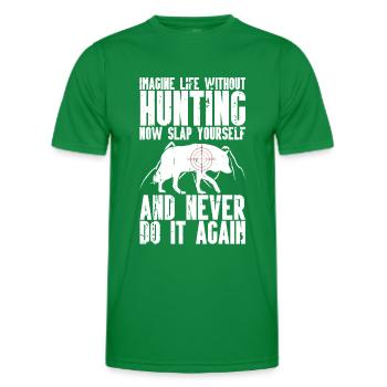 Coyote hunting - Men's Functional T-Shirt - kelly green - Front - AI Model Male 178 dark (178cm)