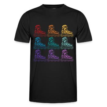 Rollschuhe - Männer Funktions-T-Shirt - Schwarz - Vorne - AI Model Male 178 dark (178cm)