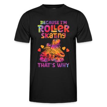 Rollschuhe - Männer Funktions-T-Shirt - Schwarz - Vorne - AI Model Male 178 dark (178cm)