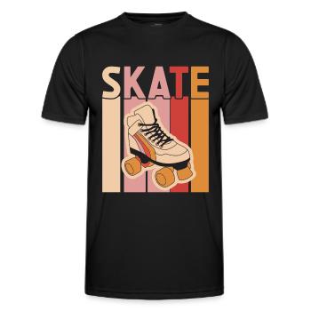 Roller skates - Men's Functional T-Shirt - black - Front - AI Model Male 178 dark (178cm)