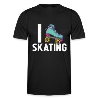 Rollschuhe - Männer Funktions-T-Shirt - Schwarz - Vorne - AI Model Male 178 dark (178cm)