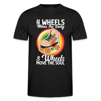 Rollschuhe - Männer Funktions-T-Shirt - Schwarz - Vorne - AI Model Male 178 dark (178cm)