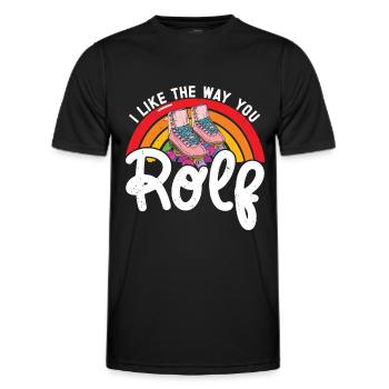 Rollschuhe - Männer Funktions-T-Shirt - Schwarz - Vorne - AI Model Male 178 dark (178cm)