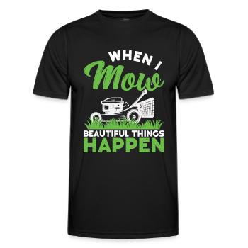 Mowing - Men's Functional T-Shirt - black - Front - AI Model Male 178 dark (178cm)