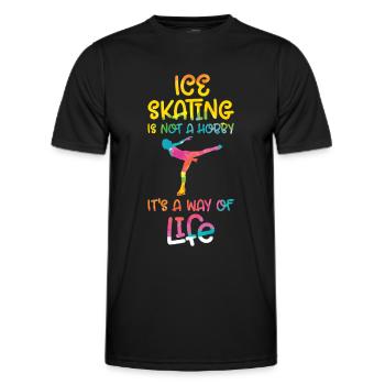 Eislaufen - Männer Funktions-T-Shirt - Schwarz - Vorne - AI Model Male 178 dark (178cm)