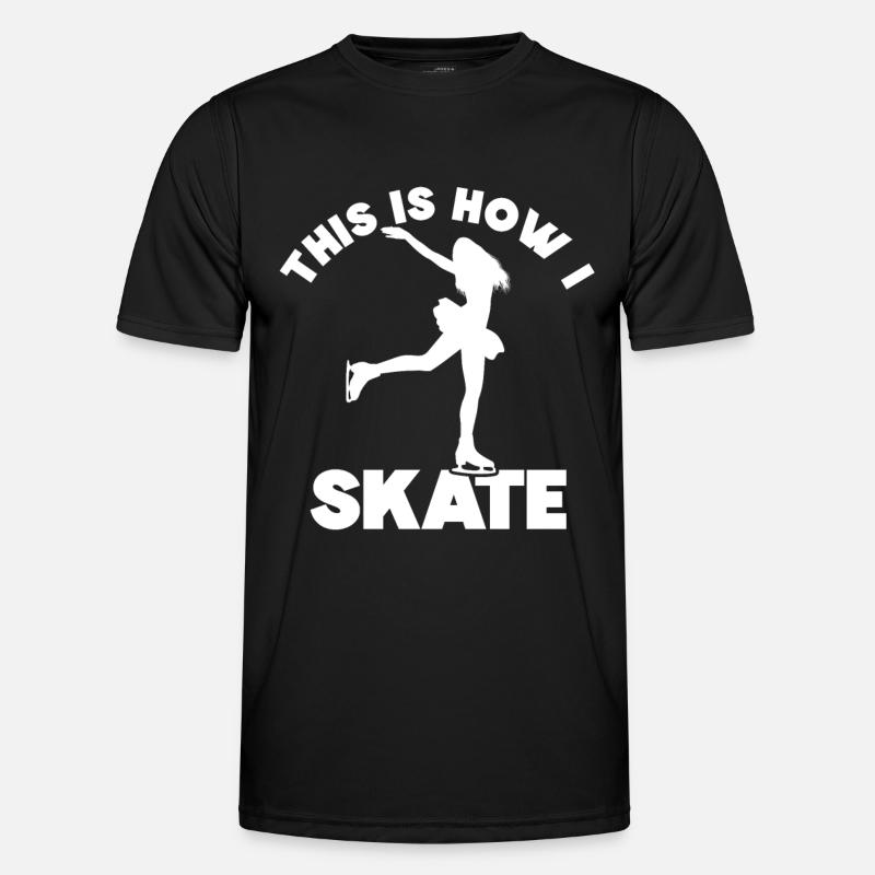 Eislaufen - Männer Funktions-T-Shirt - Schwarz