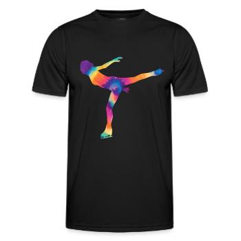 Eislaufen - Männer Funktions-T-Shirt - Schwarz - Vorne - AI Model Male 178 dark (178cm)