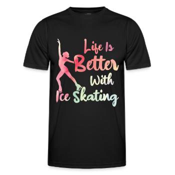 Eislaufen - Männer Funktions-T-Shirt - Schwarz - Vorne - AI Model Male 178 dark (178cm)