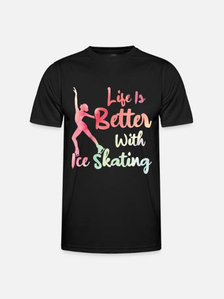Eislaufen - Männer Funktions-T-Shirt - Schwarz