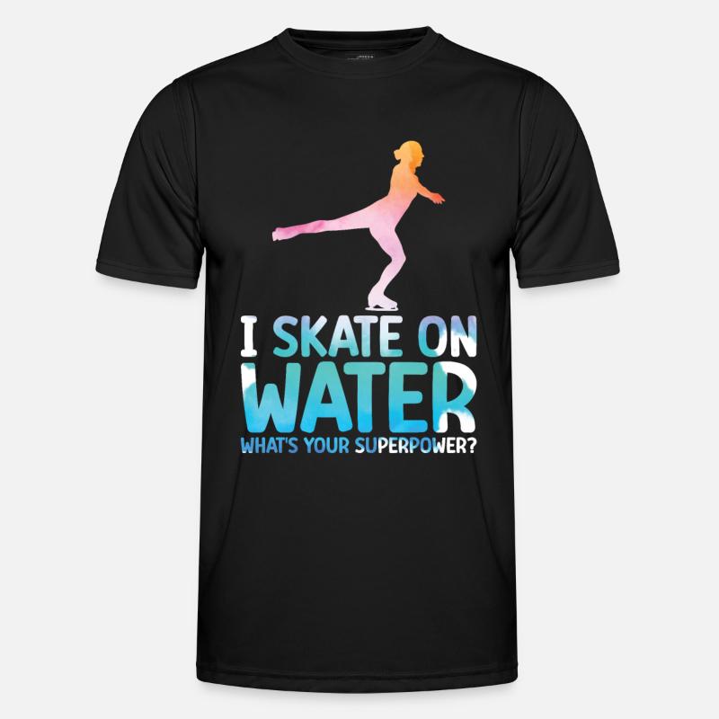 Eislaufen - Männer Funktions-T-Shirt - Schwarz