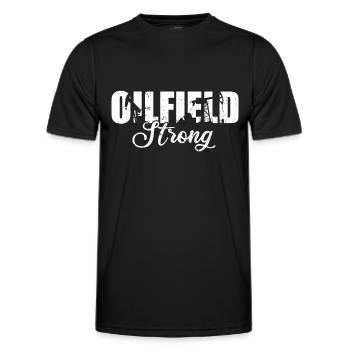 Champ pétrolifère - T-shirt sport Homme - noir - Devant - AI Model Male 178 dark (178cm)