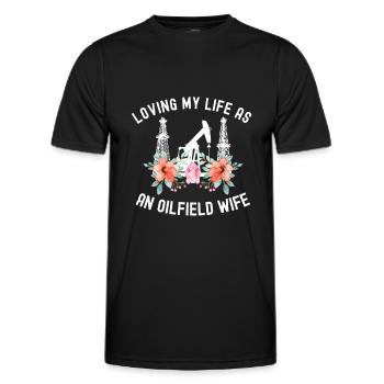 Champ pétrolifère - T-shirt sport Homme - noir - Devant - AI Model Male 178 dark (178cm)