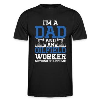 Champ pétrolifère - T-shirt sport Homme - noir - Devant - AI Model Male 178 dark (178cm)
