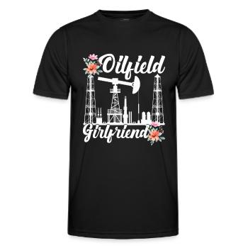 Champ pétrolifère - T-shirt sport Homme - noir - Devant - AI Model Male 178 dark (178cm)