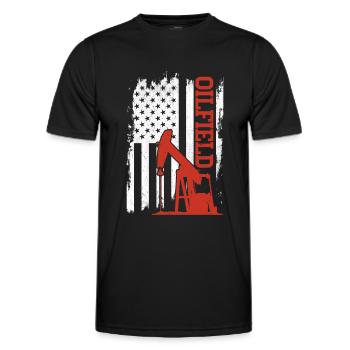 Champ pétrolifère - T-shirt sport Homme - noir - Devant - AI Model Male 178 dark (178cm)