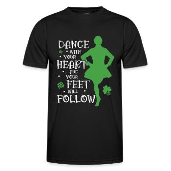 Danse irlandaise - T-shirt sport Homme - noir - Devant - AI Model Male 178 dark (178cm)