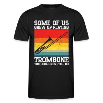 Trombone - T-shirt sport Homme - noir - Devant - AI Model Male 178 dark (178cm)