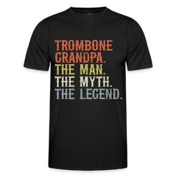 Trombone - T-shirt sport Homme - noir - Devant - AI Model Male 178 dark (178cm)