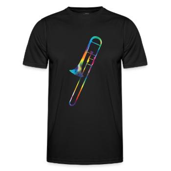 Trombone - T-shirt sport Homme - noir - Devant - AI Model Male 178 dark (178cm)