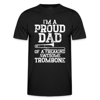 Trombone - T-shirt sport Homme - noir - Devant - AI Model Male 178 dark (178cm)