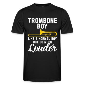 Trombone - T-shirt sport Homme - noir - Devant - AI Model Male 178 dark (178cm)