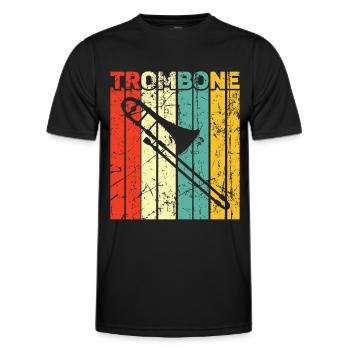 Trombone - T-shirt sport Homme - noir - Devant - AI Model Male 178 dark (178cm)