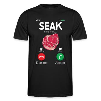 Steak - Männer Funktions-T-Shirt - Schwarz - Vorne - AI Model Male 178 dark (178cm)
