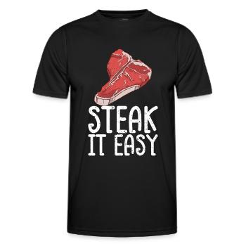 Steak - Männer Funktions-T-Shirt - Schwarz - Vorne - AI Model Male 178 dark (178cm)